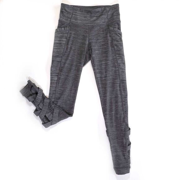 Athleta Gray Leggings Criss-Cross Strap Small - Picture 1 of 8